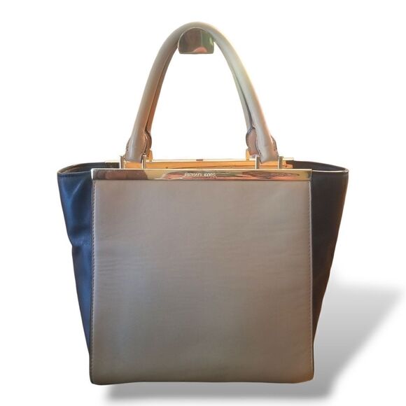 ⭐️ Michael Kors Medium Lana Suntan/Black Colorblock Leather Handbag - Picture 2 of 16